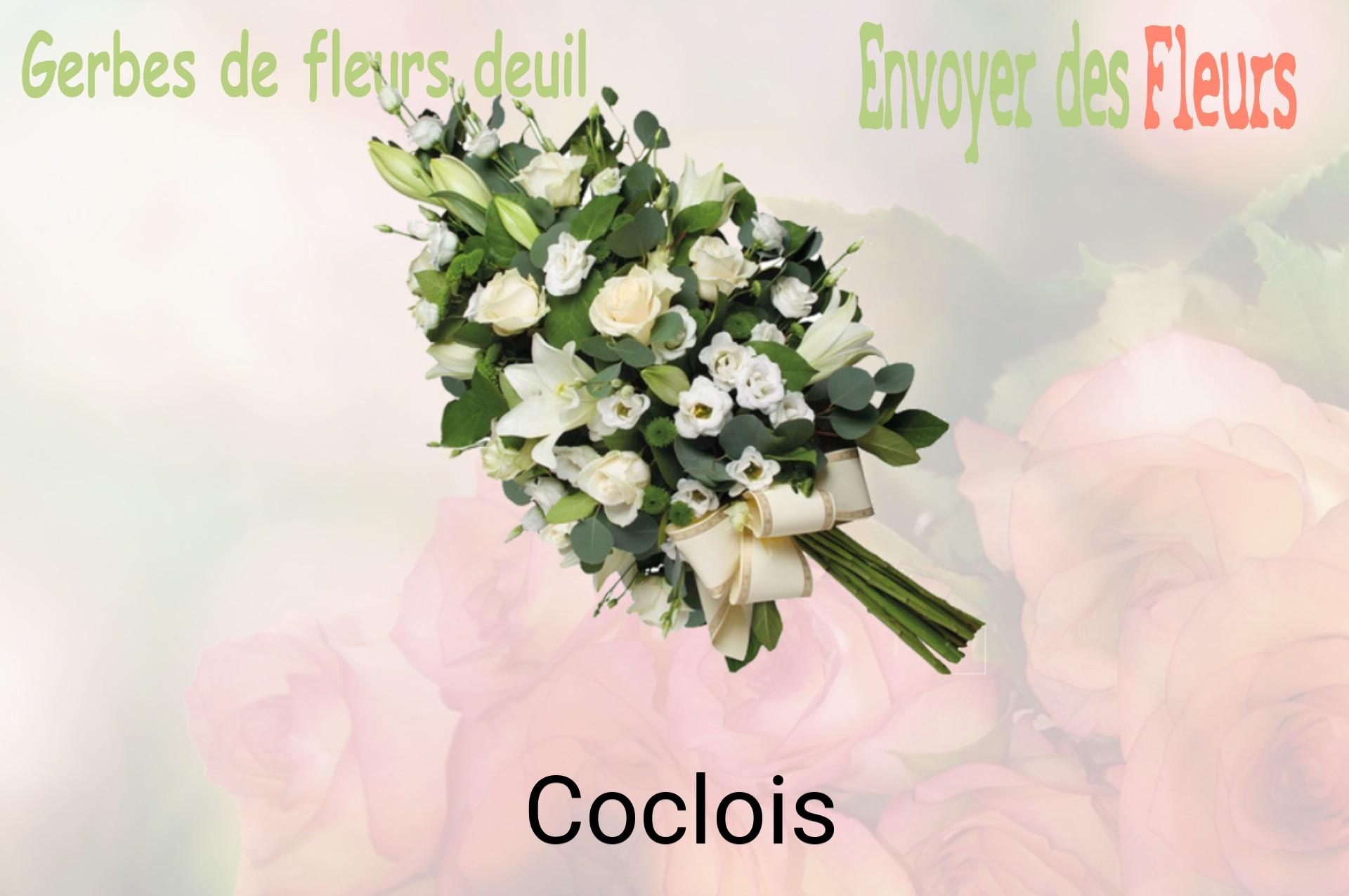 Gerbe de fleurs de deuil livrée à Coclois